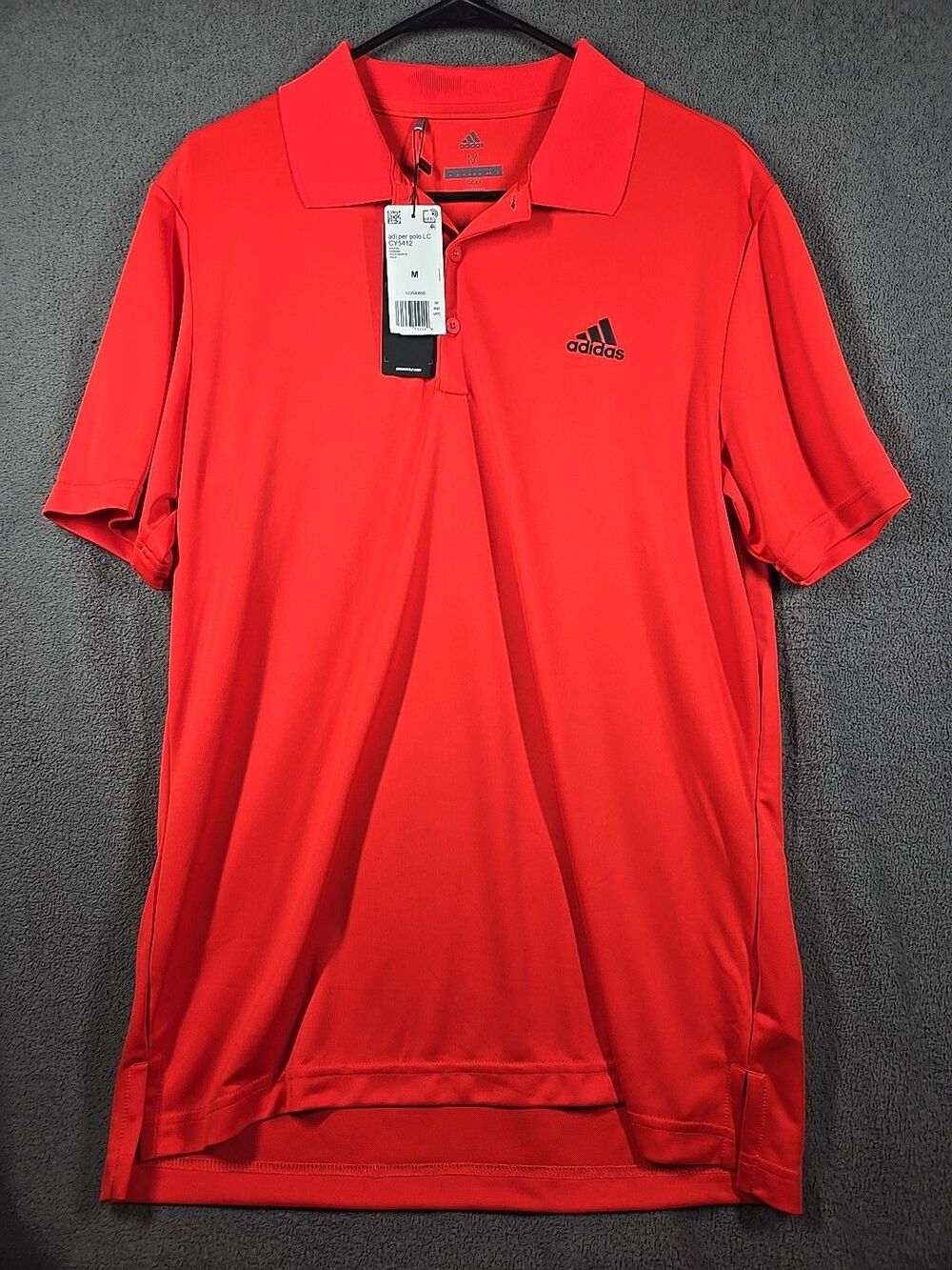 ADIDAS GOLF Men's M Medium PERFORMANCE Short Sleeve Polo Shirt Red Orange - Picture 2 of 10